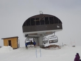 <h5>Snowing at the top of The Meadows lift</h5>